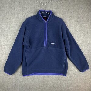 Patagonia Synchilla Fleece Pullover Jacket Mens L Blue Quarter Zip Outdoor